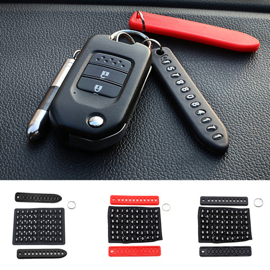 DIY Anti-Lost Phone Number Mark Keychain Pendant Car Key Handbag Hanging Decor