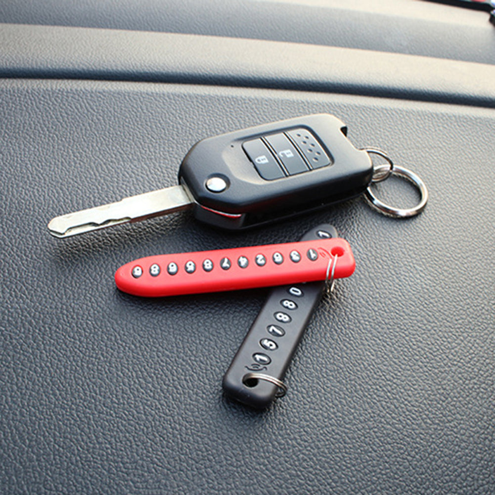 DIY Anti-Lost Phone Number Mark Keychain Pendant Car Key Handbag Hanging Decor