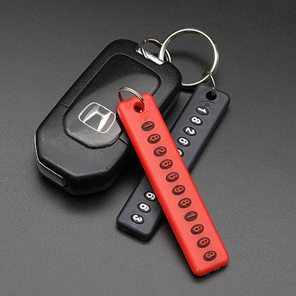 DIY Anti-Lost Phone Number Mark Keychain Pendant Car Key Handbag Hanging Decor