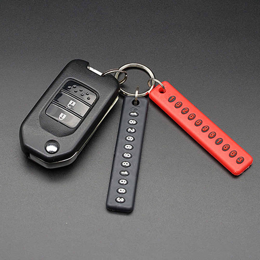 DIY Anti-Lost Phone Number Mark Keychain Pendant Car Key Handbag Hanging Decor