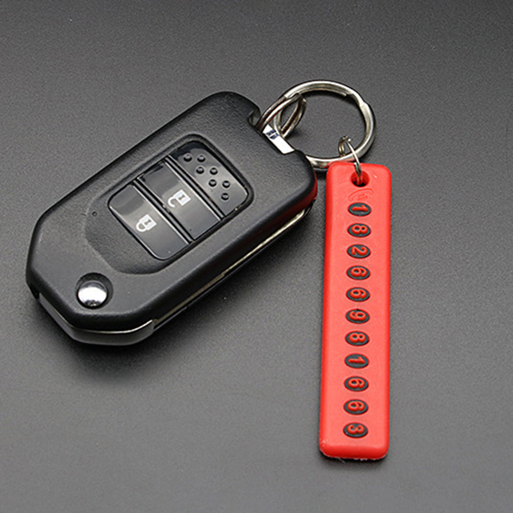 DIY Anti-Lost Phone Number Mark Keychain Pendant Car Key Handbag Hanging Decor