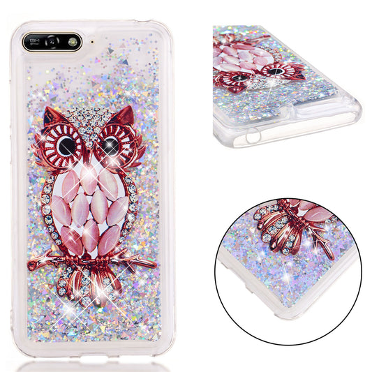 Mobile phone case liquid TPU full soft quicksand anti-fall mobile phone case for Huawei Y6 2018 - Glory 7A - 7A Pro Seashell cat