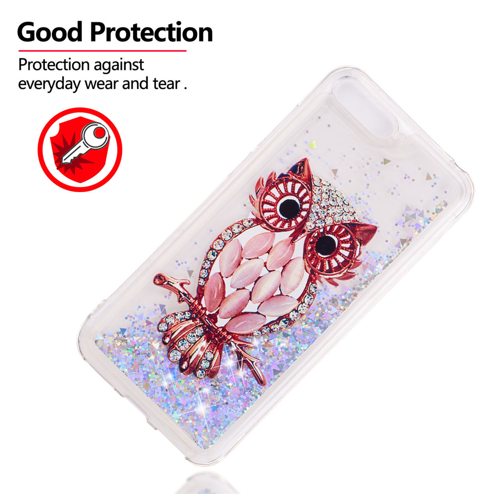 Mobile phone case liquid TPU full soft quicksand anti-fall mobile phone case for Huawei Y6 2018 - Glory 7A - 7A Pro Seashell cat
