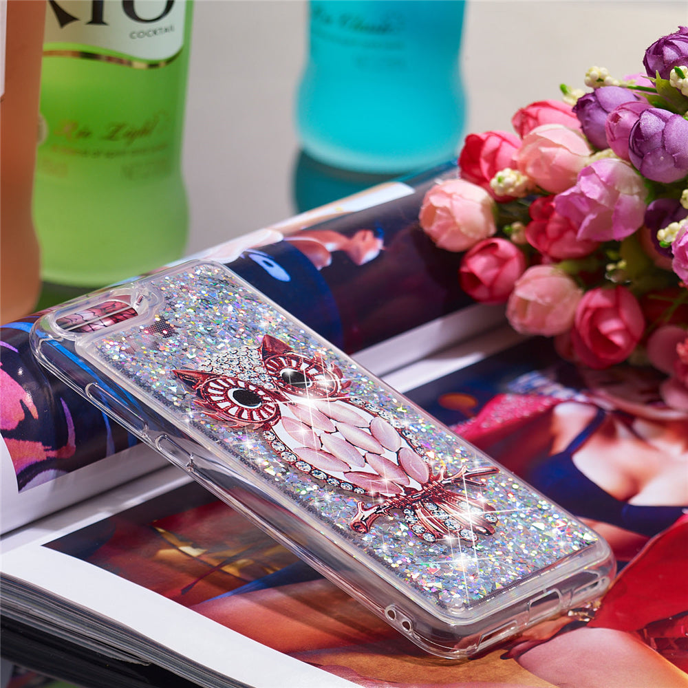 Mobile phone case liquid TPU full soft quicksand anti-fall mobile phone case for Huawei Y6 2018 - Glory 7A - 7A Pro Seashell cat