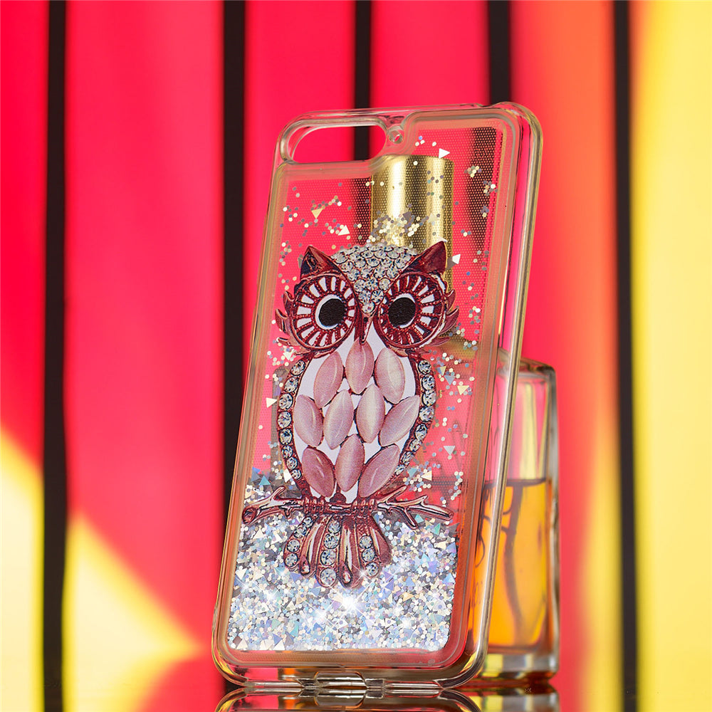 Mobile phone case liquid TPU full soft quicksand anti-fall mobile phone case for Huawei Y6 2018 - Glory 7A - 7A Pro Seashell cat