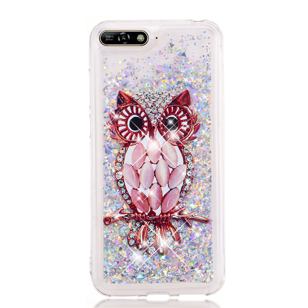 Mobile phone case liquid TPU full soft quicksand anti-fall mobile phone case for Huawei Y6 2018 - Glory 7A - 7A Pro Seashell cat
