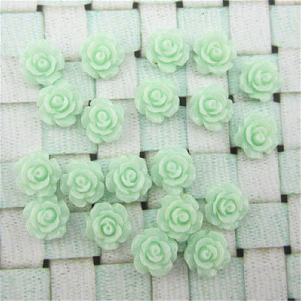 30Pcs Resin Rose Flower Flatback Appliques for Phone Photo Frame DIY Craft