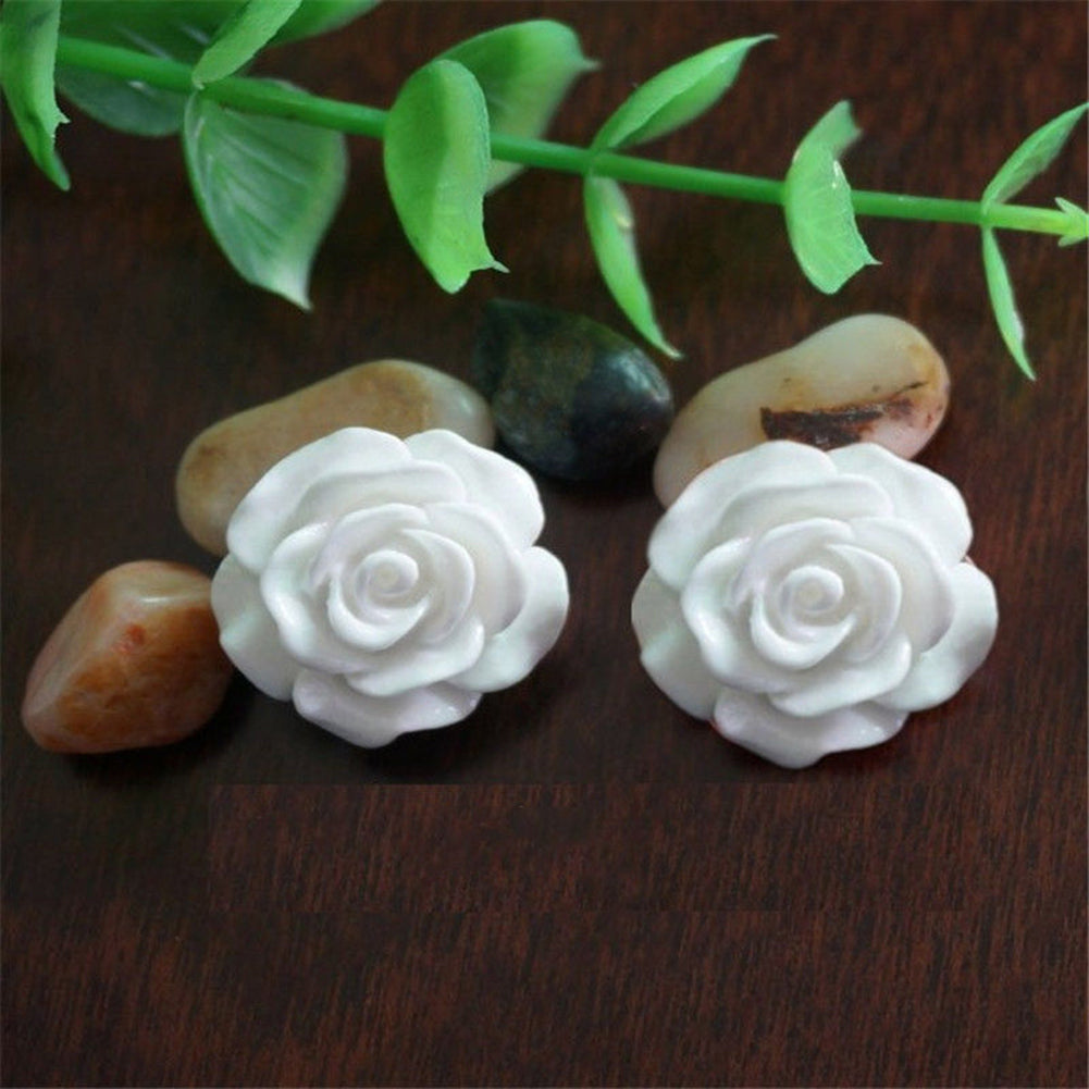 30Pcs Resin Rose Flower Flatback Appliques for Phone Photo Frame DIY Craft