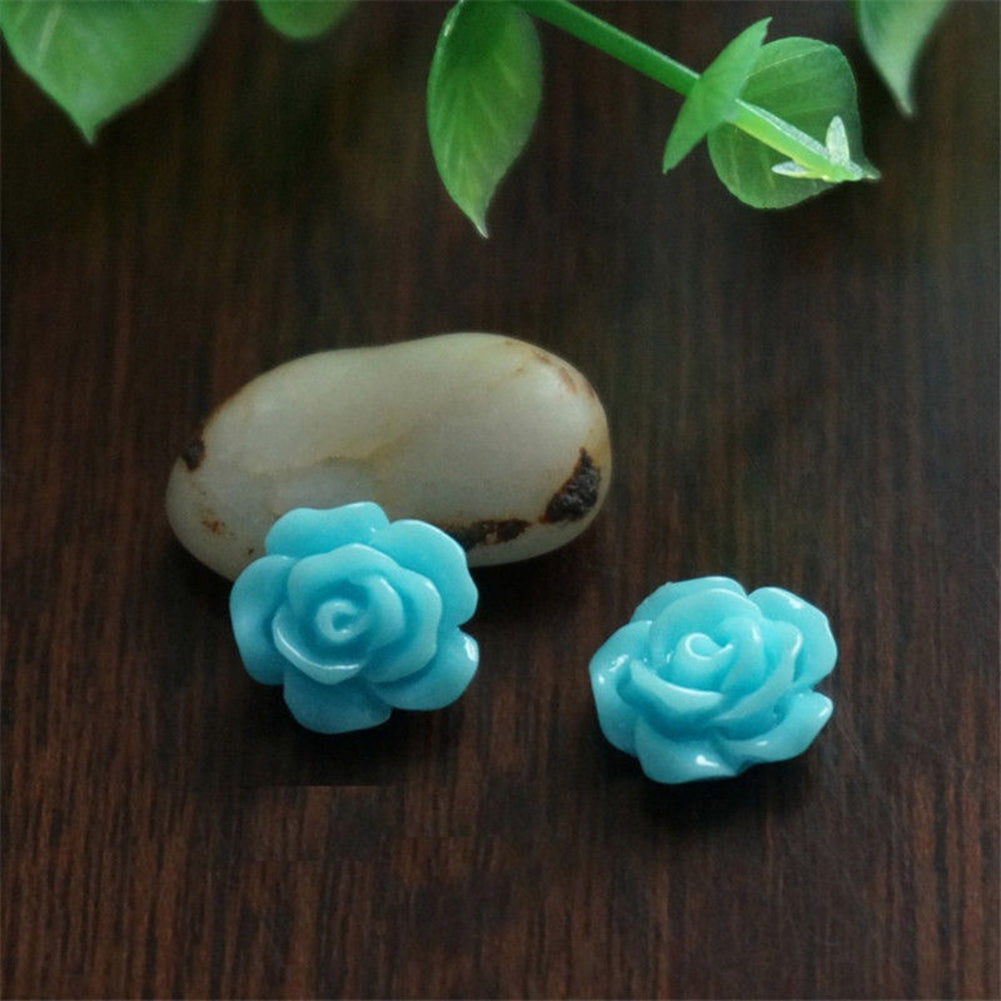 30Pcs Resin Rose Flower Flatback Appliques for Phone Photo Frame DIY Craft