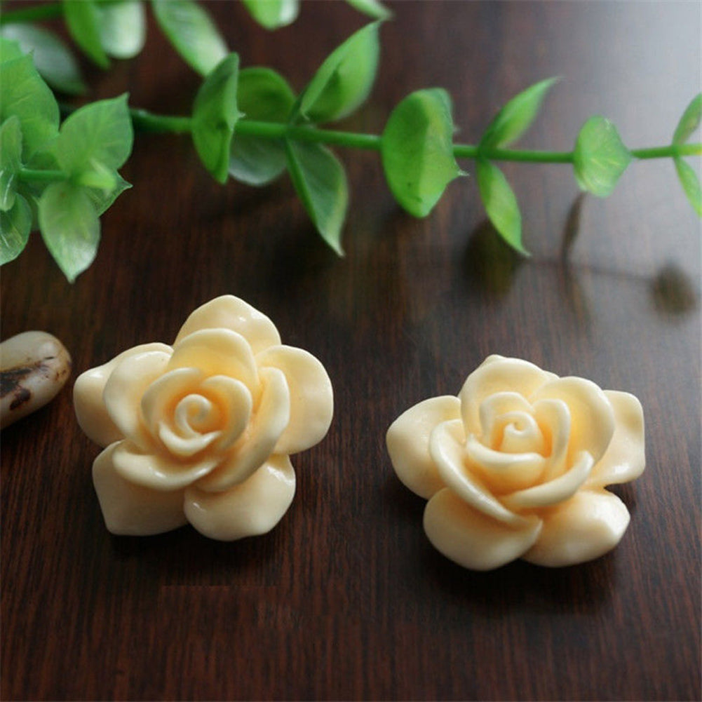 30Pcs Resin Rose Flower Flatback Appliques for Phone Photo Frame DIY Craft