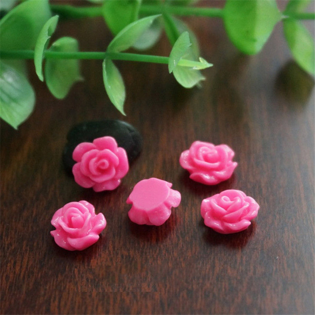 30Pcs Resin Rose Flower Flatback Appliques for Phone Photo Frame DIY Craft