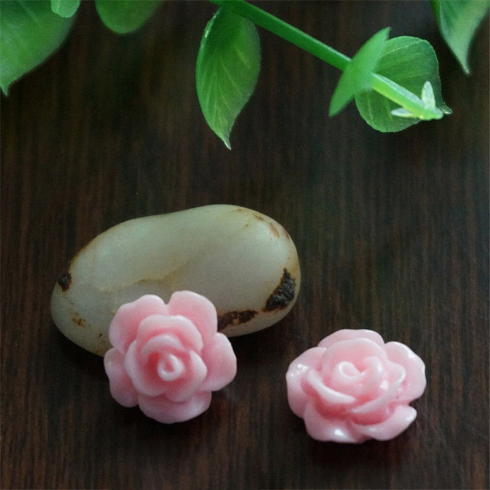 30Pcs Resin Rose Flower Flatback Appliques for Phone Photo Frame DIY Craft