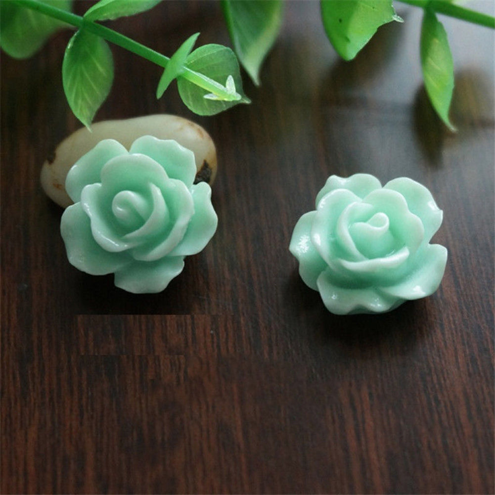 30Pcs Resin Rose Flower Flatback Appliques for Phone Photo Frame DIY Craft