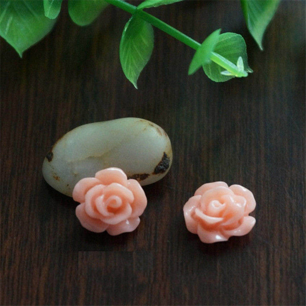 30Pcs Resin Rose Flower Flatback Appliques for Phone Photo Frame DIY Craft