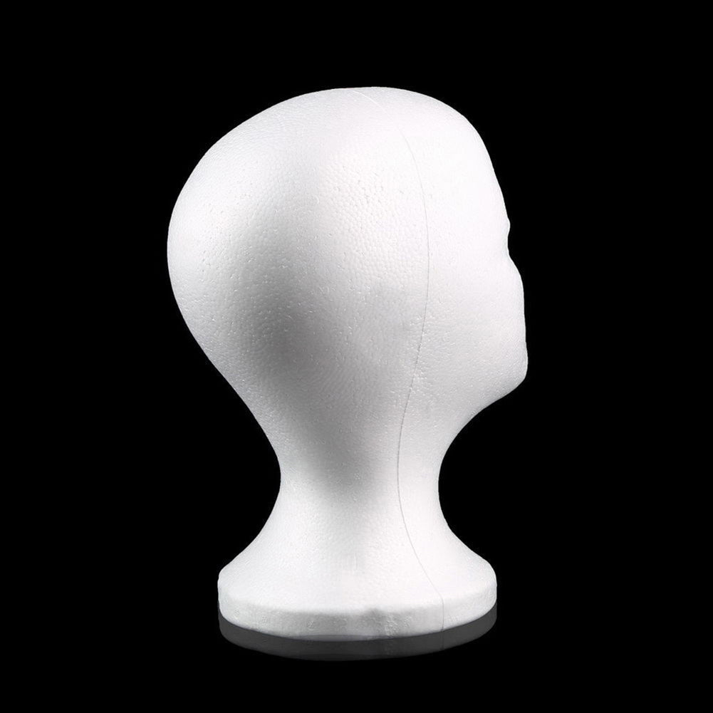 Foam Female Mannequin Head Manikin Head Model Wig Hair Glasses Display Stand
