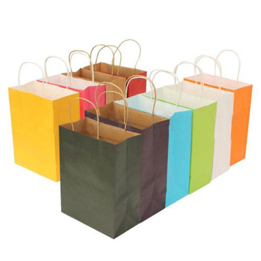 Colored Paper Carry Bag with Handle for Present Wedding Party Birthday Gift