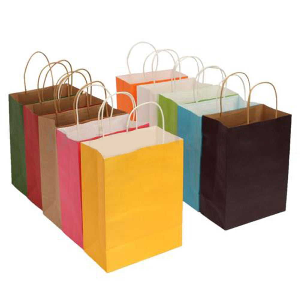 Colored Paper Carry Bag with Handle for Present Wedding Party Birthday Gift