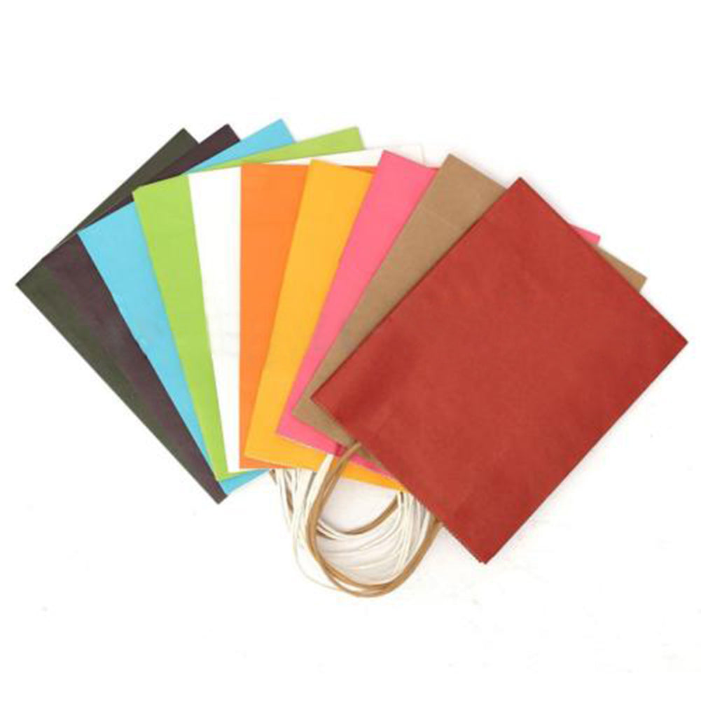 Colored Paper Carry Bag with Handle for Present Wedding Party Birthday Gift
