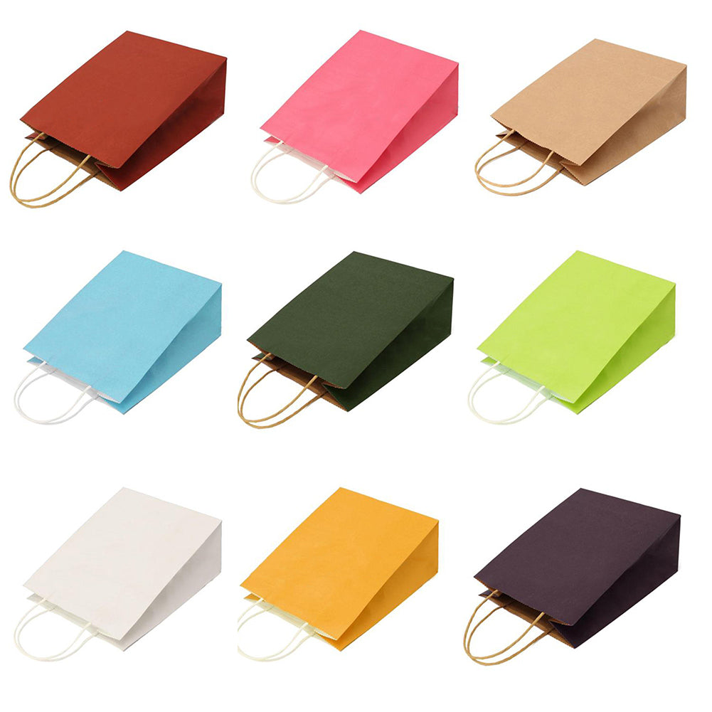 Colored Paper Carry Bag with Handle for Present Wedding Party Birthday Gift