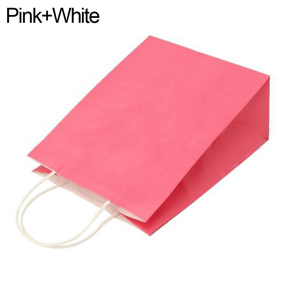 Colored Paper Carry Bag with Handle for Present Wedding Party Birthday Gift