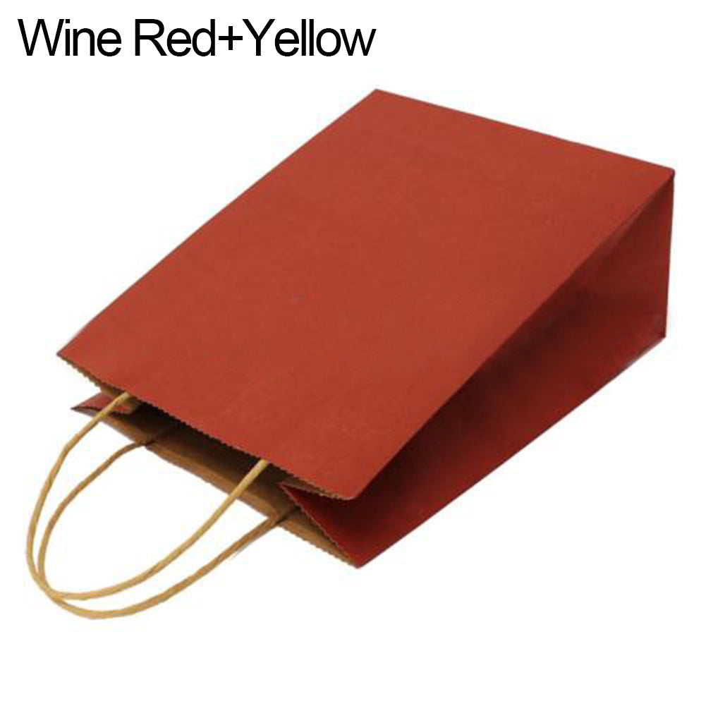 Colored Paper Carry Bag with Handle for Present Wedding Party Birthday Gift