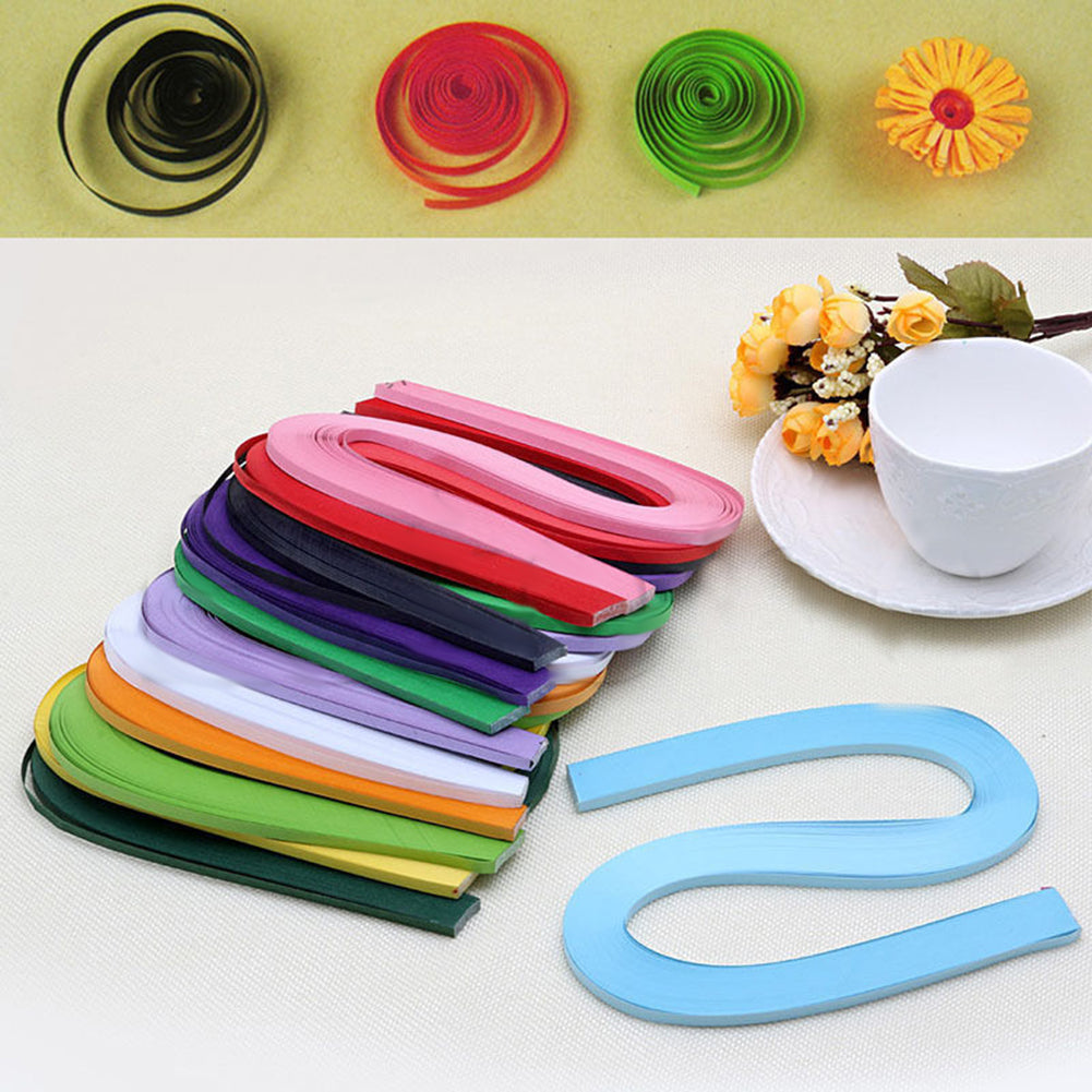 Handmade 120 Stripes 5mm Width Quilling Origami Paper Pure Colour DIY Tool Gift