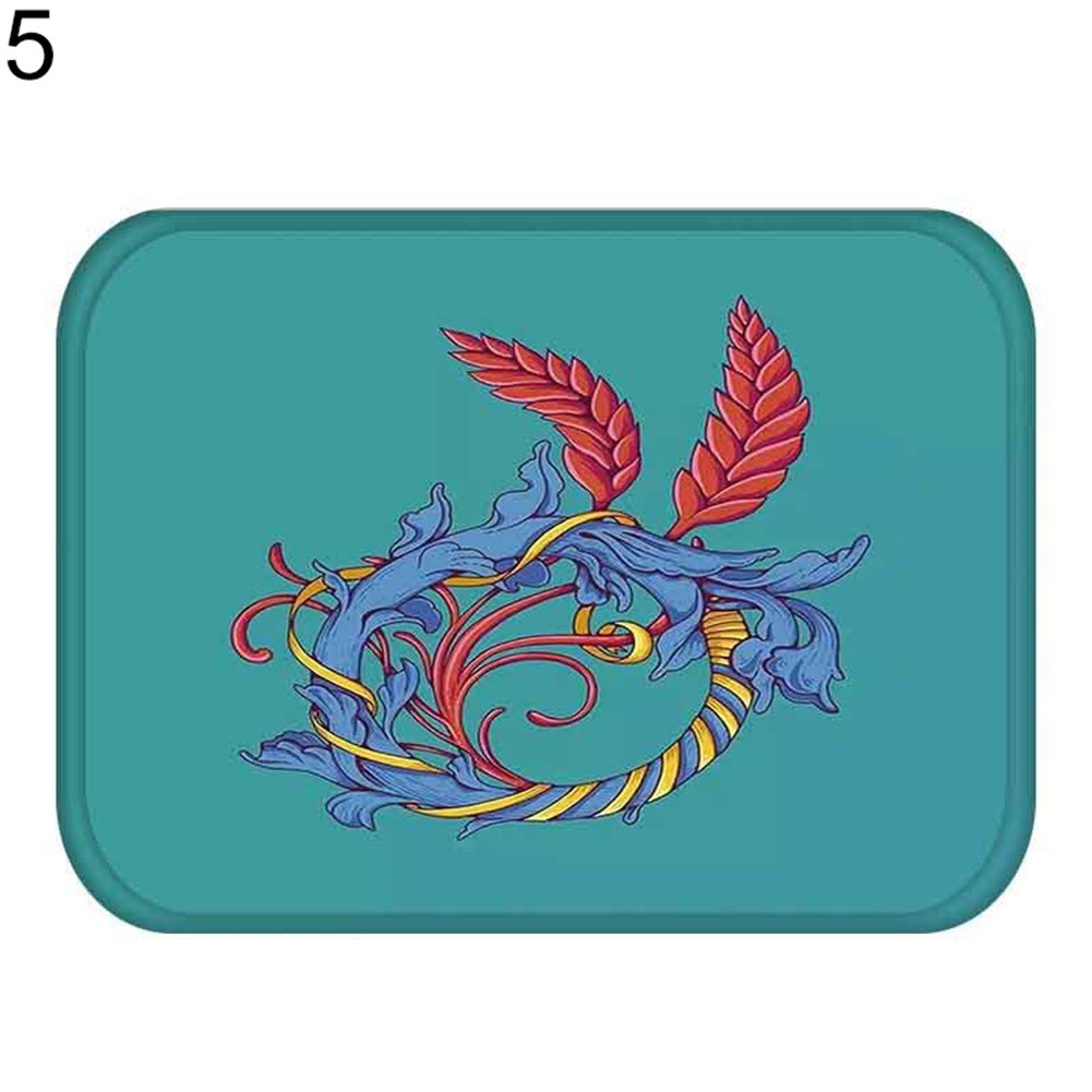 40*60cm Living Room Flower Print Rug Doormat Anti-skid Floor Carpet Home Decor