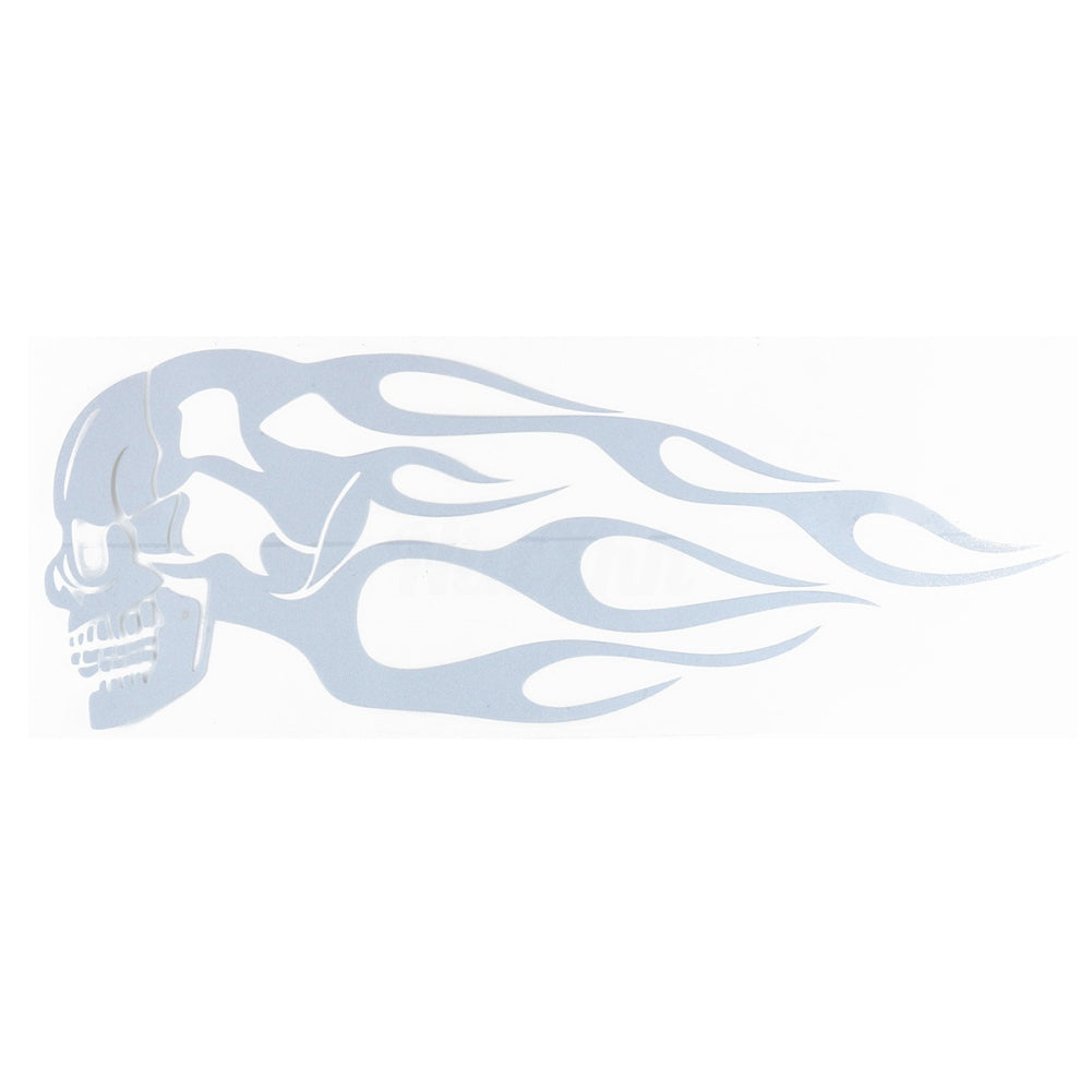 2Pcs Universal Motorcycle Motorbike Gas Tank Skull Flame Decals Sticker Decor