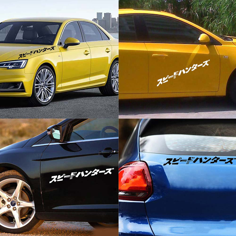 Japanese JDM Speedhunter Car Sticker Headlight Hood Reflective Decals Decor