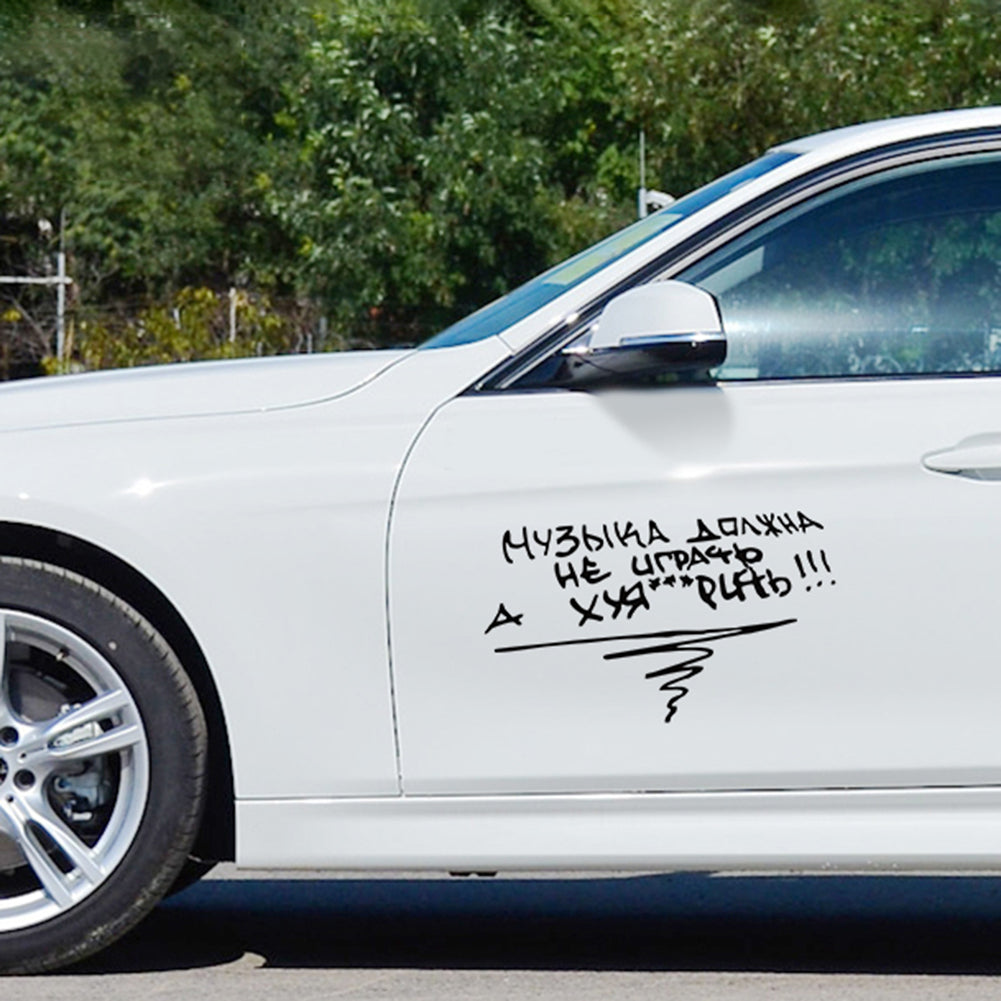 Funny Letter Print Reflective PET Removable Sticker Decal Car Decoration Gift