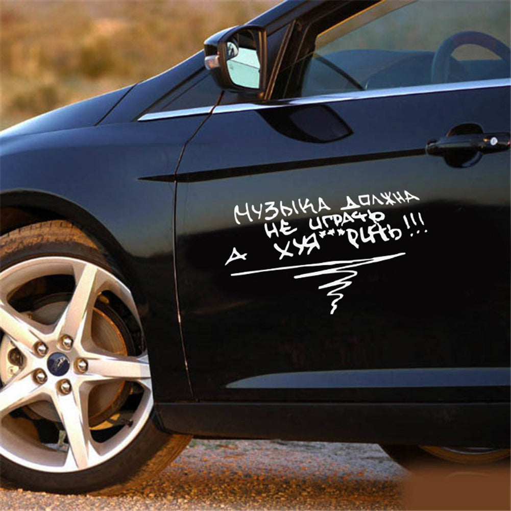 Funny Letter Print Reflective PET Removable Sticker Decal Car Decoration Gift