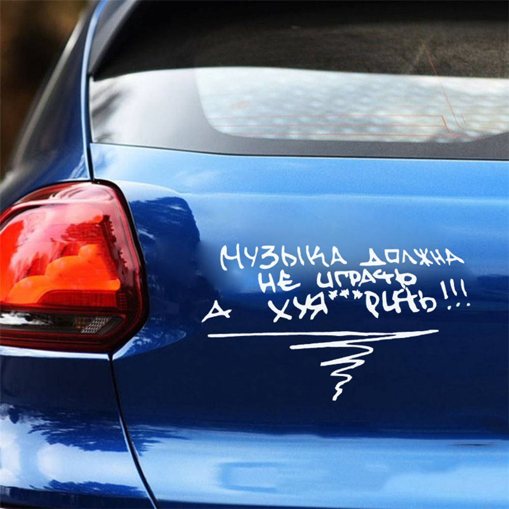 Funny Letter Print Reflective PET Removable Sticker Decal Car Decoration Gift