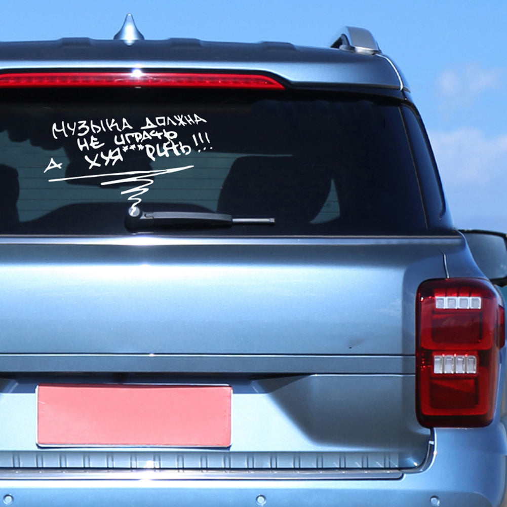 Funny Letter Print Reflective PET Removable Sticker Decal Car Decoration Gift