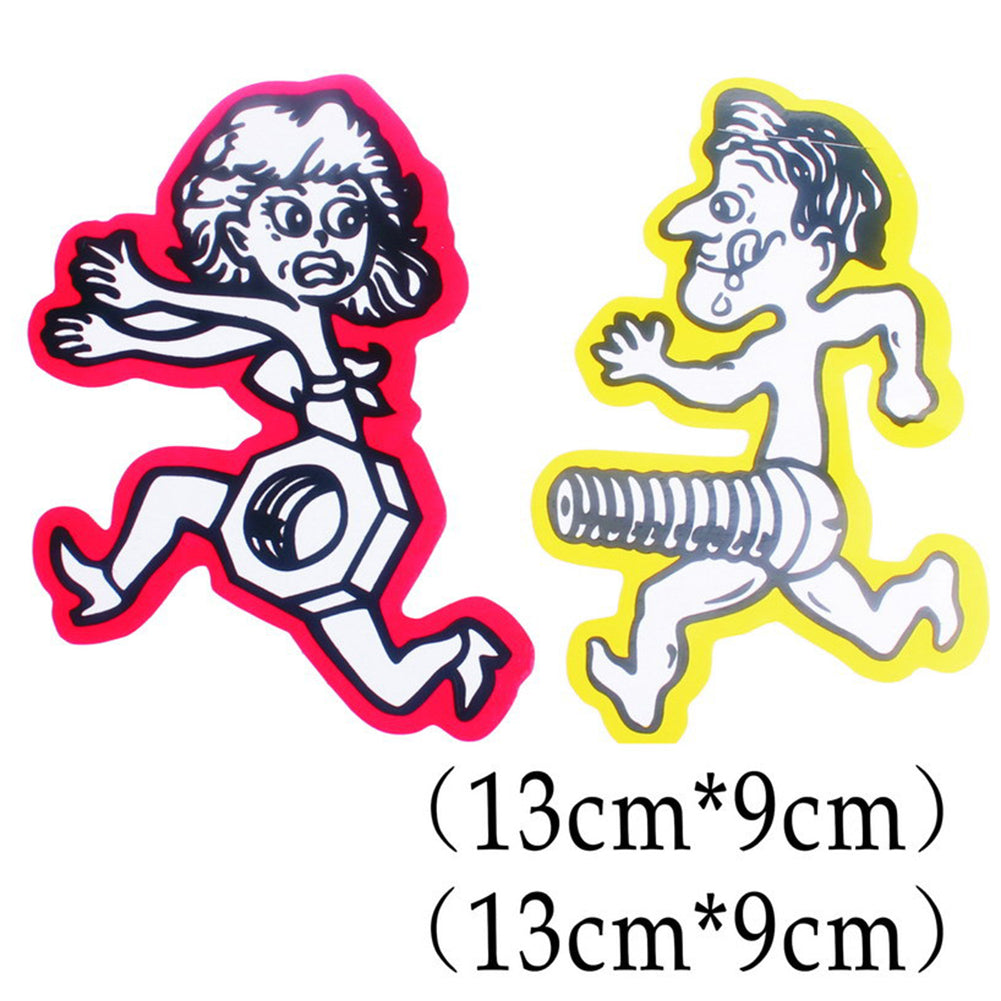 1 Pair Funny Men Bolt Chase Women Nut Run Car Sticker Motorcycle Decal Accessory