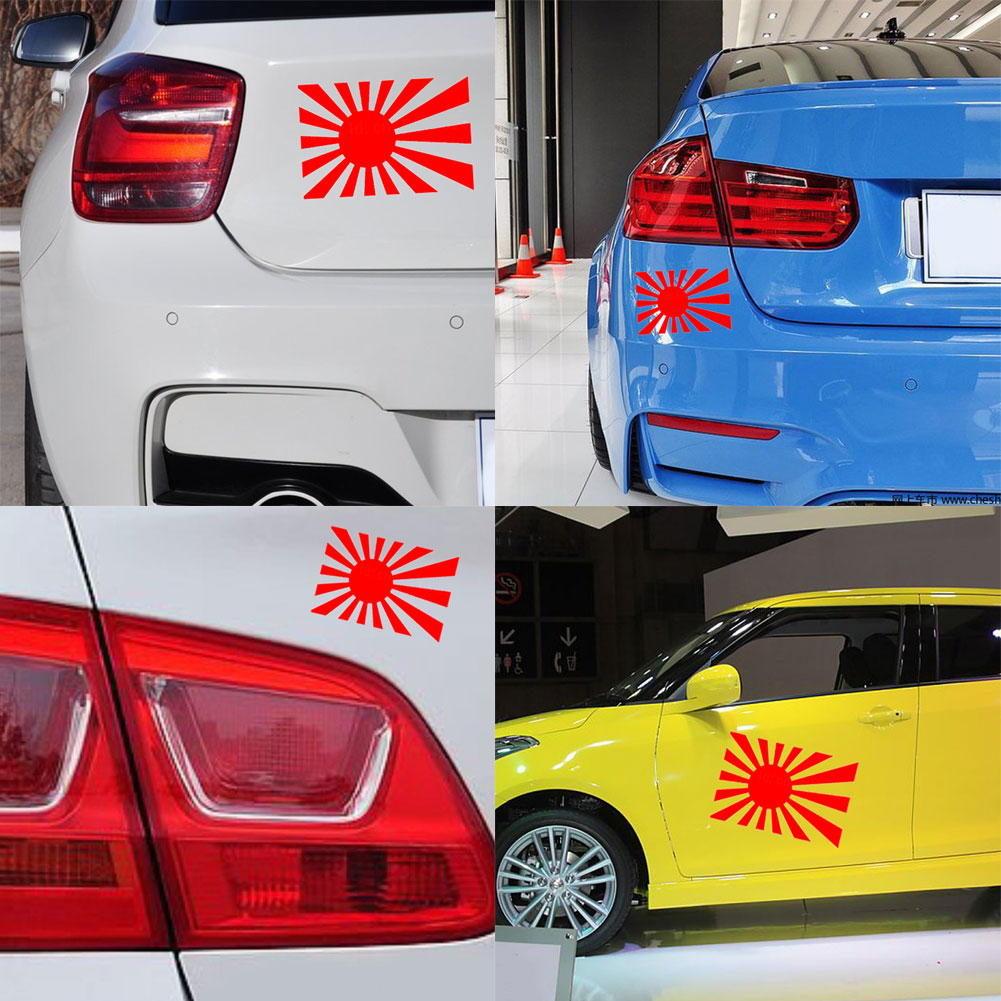 Japanese Rising Sun Flag Car-Styling Body Window Decals Reflective Sticker Decor