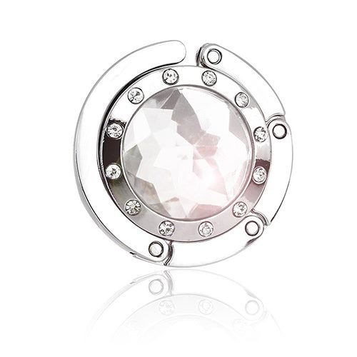 Foldable Folding Round Rhinestone Purse Handbag Table Hook Hanger Bag Holder