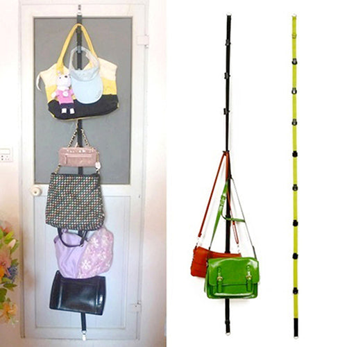 Fashion Adjustable Over Door Straps Hanger Hat Bag Coat Clothes Rack Organizer