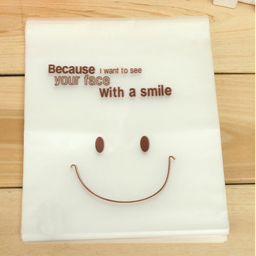50Pcs Smiley Face Cello Self Adhesive Matte Thin Candy Cookie DIY OPP Bags