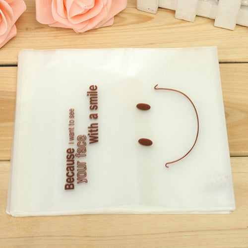 50Pcs Smiley Face Cello Self Adhesive Matte Thin Candy Cookie DIY OPP Bags