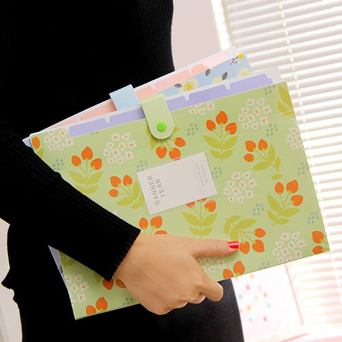 Fashion Classic Floral Paper File Document Bag Pouch Folder Bag School Stationery