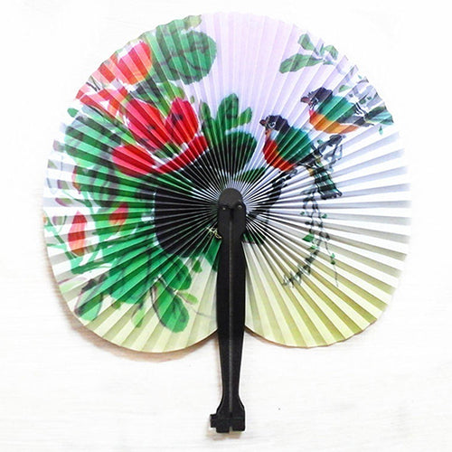 3Pcs Foldable Chinese Oriental Floral Paper Hand Fans Wedding Table Favors