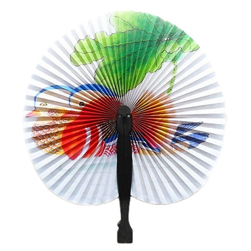 3Pcs Foldable Chinese Oriental Floral Paper Hand Fans Wedding Table Favors