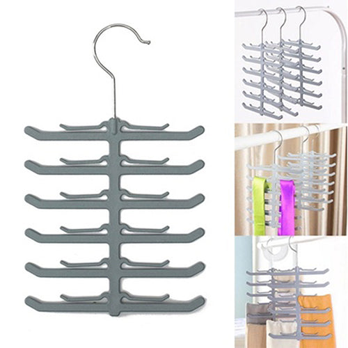 Fishbone Necktie Tie Belt Hanger Rack Shawl Scarf Antiskid Holder Organizer