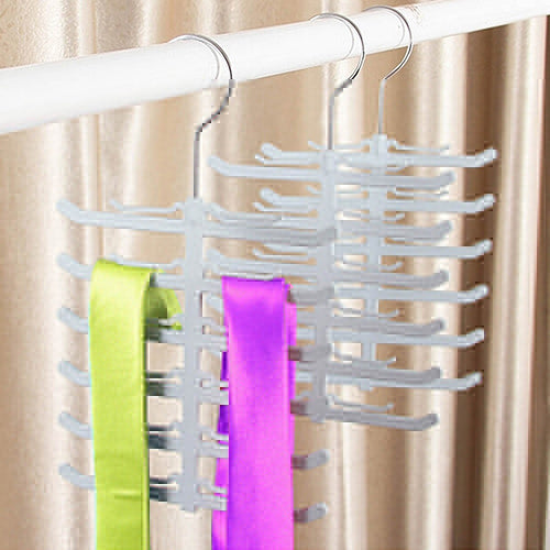 Fishbone Necktie Tie Belt Hanger Rack Shawl Scarf Antiskid Holder Organizer