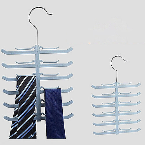 Fishbone Necktie Tie Belt Hanger Rack Shawl Scarf Antiskid Holder Organizer