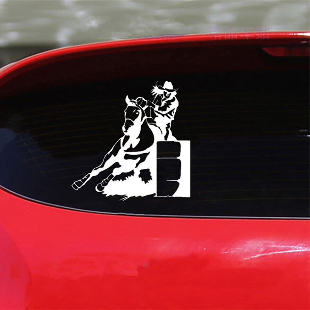 Fashion Girl Horse Racing Car Truck Window Decals Self-Adhesive Decor Stickers