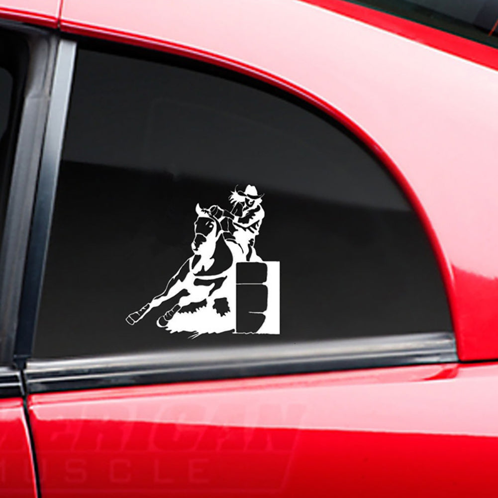 Fashion Girl Horse Racing Car Truck Window Decals Self-Adhesive Decor Stickers