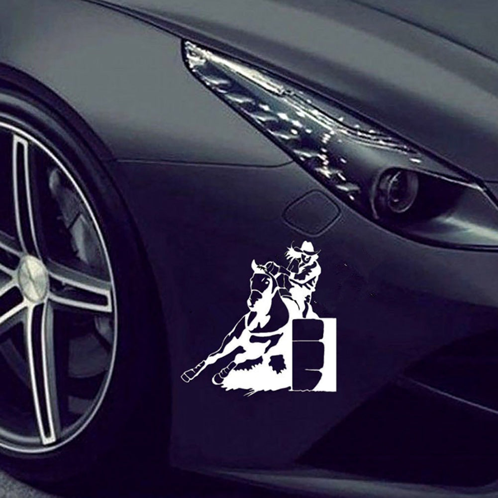 Fashion Girl Horse Racing Car Truck Window Decals Self-Adhesive Decor Stickers