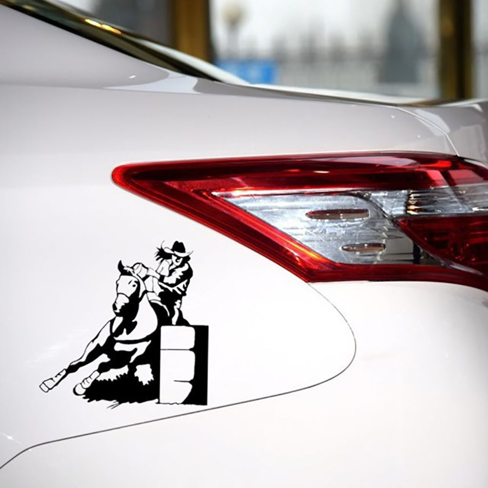 Fashion Girl Horse Racing Car Truck Window Decals Self-Adhesive Decor Stickers