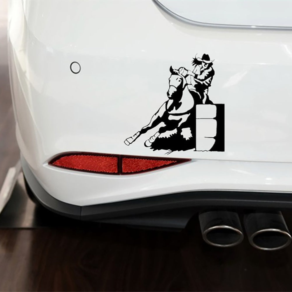 Fashion Girl Horse Racing Car Truck Window Decals Self-Adhesive Decor Stickers